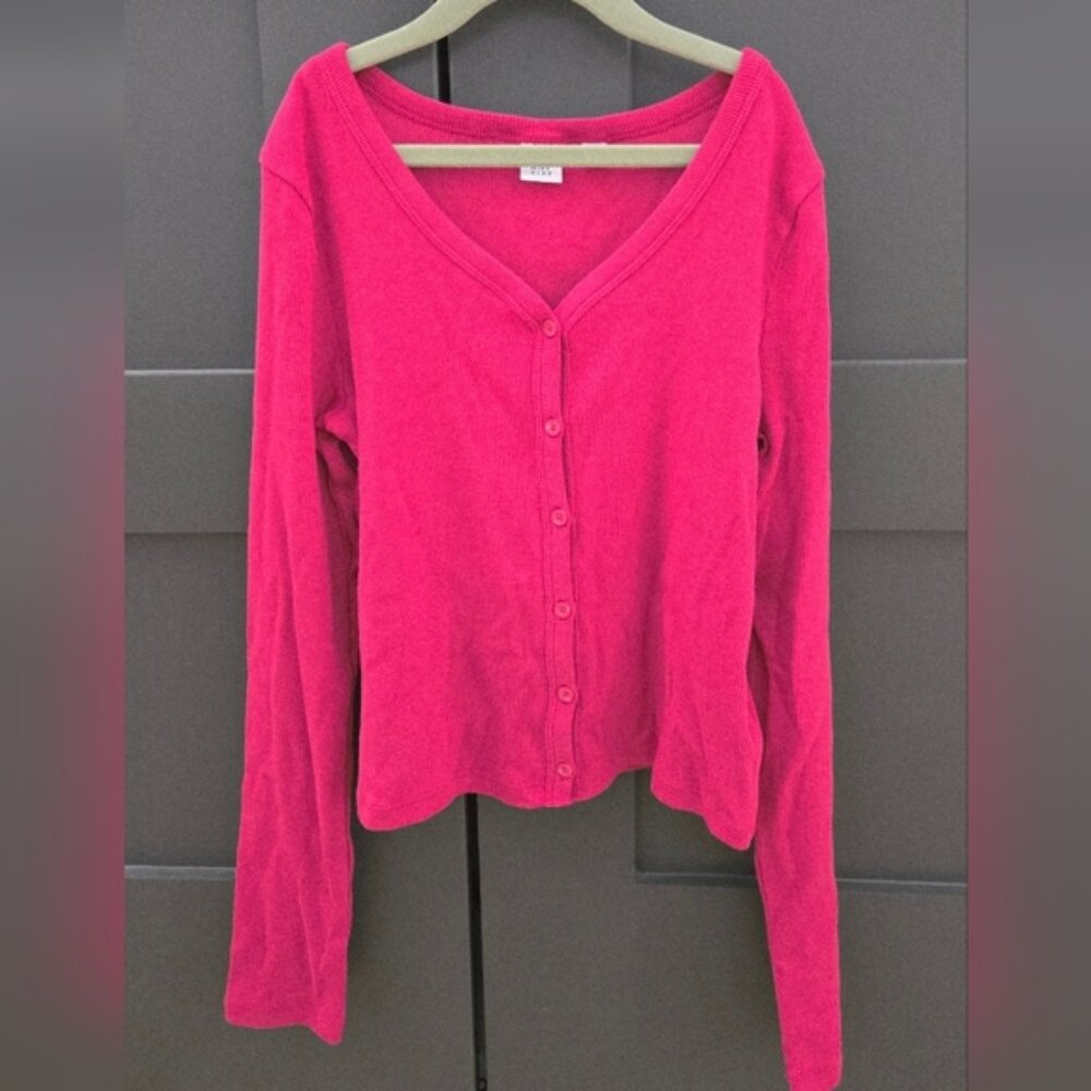 GAP Kids Pink Ribbed Button Down Shirt